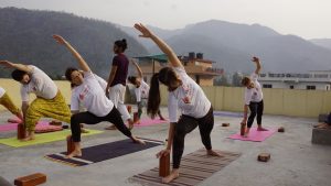 yoga practice in Akshi Yogashala